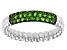 Green Chrome Diopside Rhodium Over Sterling Silver Ring 0.42ctw