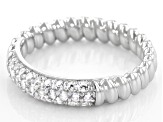 White Zircon Rhodium Over Sterling Silver Ring 0.73ctw