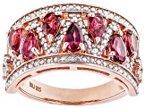 Pink Tourmaline 18k Rose Gold Over Sterling Silver Ring 1.10ctw