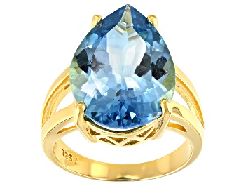 Picture of Swiss Blue Topaz 18k Yellow Gold Over Silver 11.50ctw