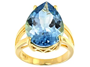 Swiss Blue Topaz 18k Yellow Gold Over Silver 11.50ctw