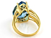 Swiss Blue Topaz 18k Yellow Gold Over Silver 11.50ctw