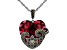 Red Glass Sterling Silver Heart Pendant With Chain