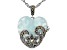 Green Glass Sterling Silver Heart Pendant With Chain