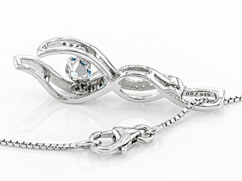 Swiss Blue Topaz Rhodium Over Sterling Silver Pendant 0.33ctw - DOK539 ...
