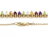Multi Gemstone 10k Yellow Gold Necklace