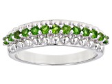 Chrome Diopside Rhodium Over Sterling Silver Ring 0.54ctw