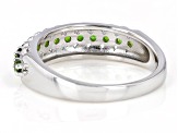Chrome Diopside Rhodium Over Sterling Silver Ring 0.54ctw