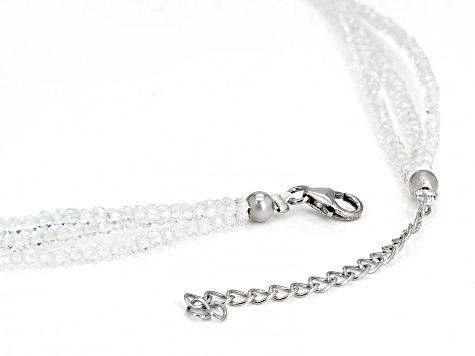 White Topaz Rhodium Over Sterling Silver Necklace 35.00ctw