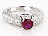 Purple Amethyst Rhodium Over Sterling Silver Reversible Ring 2.30ctw