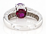 Purple Amethyst Rhodium Over Sterling Silver Reversible Ring 2.30ctw