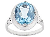 Sky Blue Glacier Topaz Rhodium Over Sterling Silver Ring 6.00ct