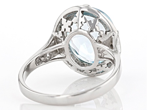 Sky Blue Glacier Topaz Rhodium Over Sterling Silver Ring 6.00ct
