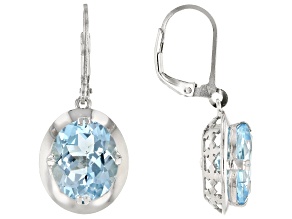 Sky Blue Topaz Rhodium Over Sterling Silver Earrings 12.00ctw
