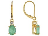 Green Emerald 18k Yellow Gold Over Sterling Silver Earrings 2.20ctw