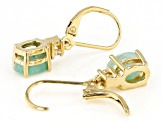 Green Emerald 18k Yellow Gold Over Sterling Silver Earrings 2.20ctw