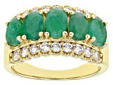 Green Emerald 18k Yellow Gold Over Sterling Silver Ring 2.20ctw