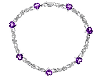 Picture of Amethyst Rhodium Over Silver Bracelet 6.87ctw