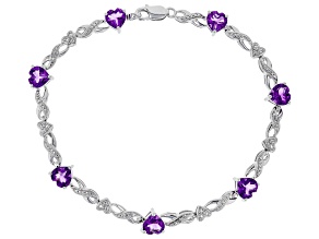 Amethyst Rhodium Over Silver Bracelet 6.87ctw
