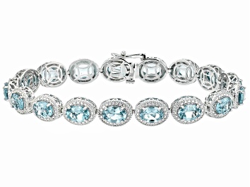 Picture of Sky Blue Topaz Rhodium Over Sterling Silver Bracelet 16.28ctw