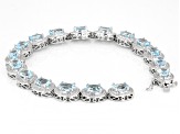 Sky Blue Topaz Rhodium Over Sterling Silver Bracelet 16.28ctw