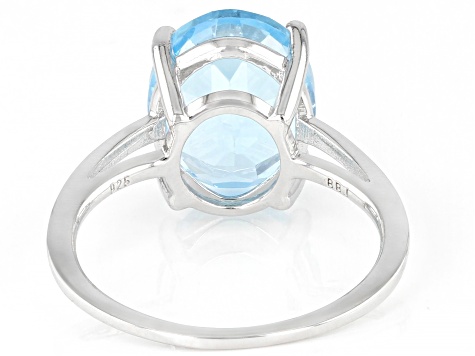 Sky Blue Topaz Rhodium Over Sterling Silver Ring 3.50ctw