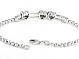 White Lab Created Sapphire Rhodium Over Sterling Silver Bracelet 0.33ctw