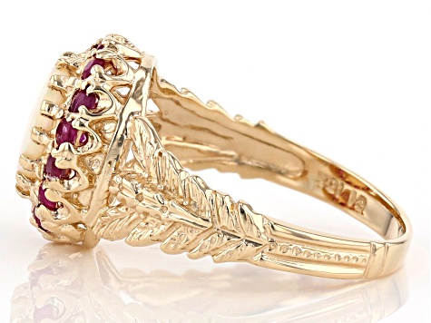 Opal And Ruby 10k Yellow Gold Ring 0.50ctw - DOK764 | JTV