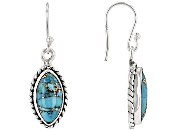 Picture of Blue Composite Turquoise Sterling Silver Earrings
