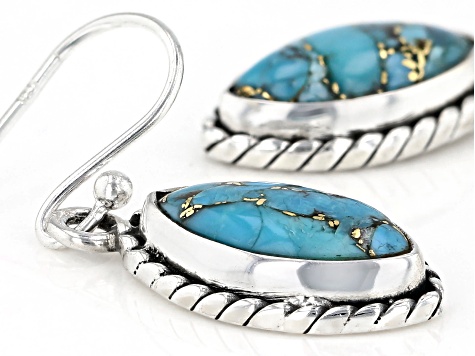 Blue Composite Turquoise Sterling Silver Earrings