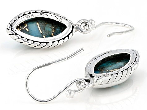 Blue Composite Turquoise Sterling Silver Earrings