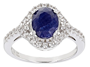 Picture of Mahaleo® Blue Sapphire Rhodium Over Sterling Silver Ring 2.70ctw