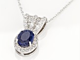 Mahaleo® Blue Sapphire Rhodium Over Sterling Silver Pendant with Chain 2.75ctw