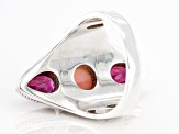 Pink Opal Sterling Silver Ring 1.75ctw