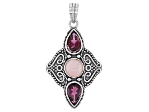 Pink Opal Sterling Silver Pendant 1.75ctw