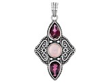 Pink Opal Sterling Silver Pendant 1.75ctw