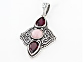 Pink Opal Sterling Silver Pendant 1.75ctw