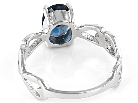 London Blue Topaz Rhodium Over Sterling Silver Solitaire Ring 1.50ctw