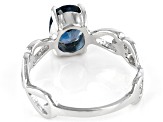 London Blue Topaz Rhodium Over Sterling Silver Solitaire Ring 1.50ctw