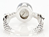 Rainbow Moonstone Rhodium Over Sterling Silver Ring