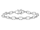 White Cubic Zirconia Rhodium Over Sterling Silver Mariner Link Bracelet 2.38ctw