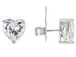 ❤︎ White Cubic Zirconia Rhodium Over Sterling Silver Heart