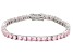 Pink Cubic Zirconia Rhodium Over Brass Tennis Bracelet 13.63ctw