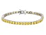 Yellow Cubic Zirconia Rhodium Over Brass Tennis Bracelet 13.63ctw