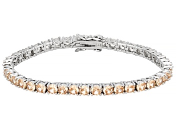 Picture of Champagne Cubic Zirconia Rhodium Over Brass Tennis Bracelet 13.63ctw