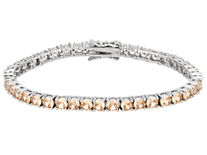 Champagne Cubic Zirconia Rhodium Over Brass Tennis Bracelet 13.63ctw