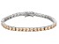 Champagne Cubic Zirconia Rhodium Over Brass Tennis Bracelet 13.63ctw