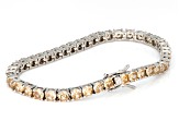 Champagne Cubic Zirconia Rhodium Over Brass Tennis Bracelet 13.63ctw