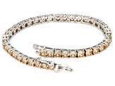 Champagne Cubic Zirconia Rhodium Over Brass Tennis Bracelet 13.63ctw