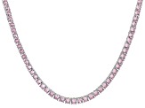 Pink Cubic Zirconia Rhodium Over Brass Tennis Necklace 32.19ctw